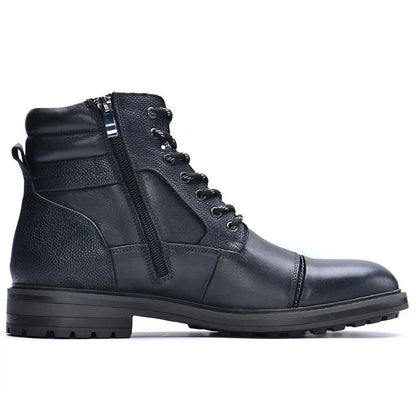 Brown leather Men's Colton dress boots, offering durable, comfortable all-season footwear for men.