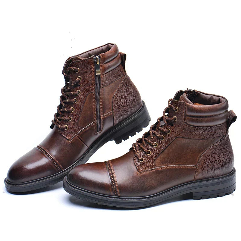 Sophisticated Men's Colton black leather dress boots, ideal for formal wear, business, or elegant casual footwear.