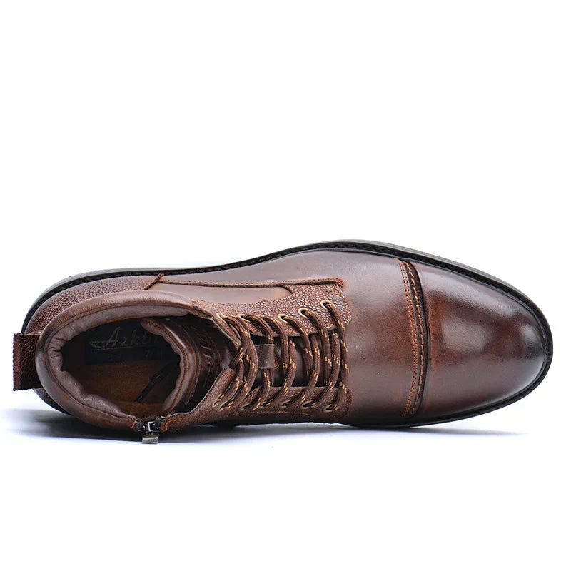 Durable black leather Men's Colton premium dress boots. Comfortable men's footwear for all-season style.
