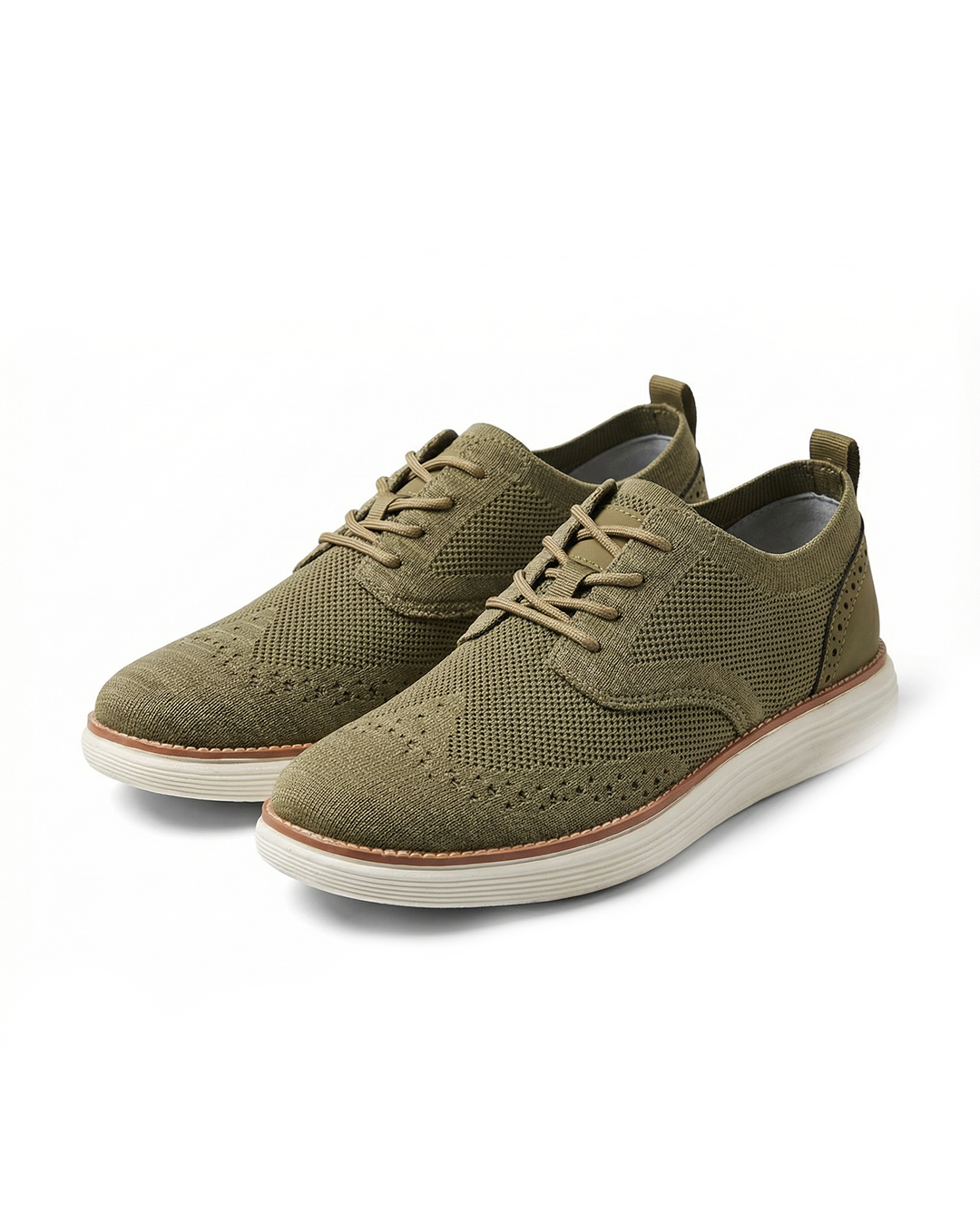 Men's comfort dress sneakers, wingtip style for all-day feel. Versatile lace-up casual formal shoes.