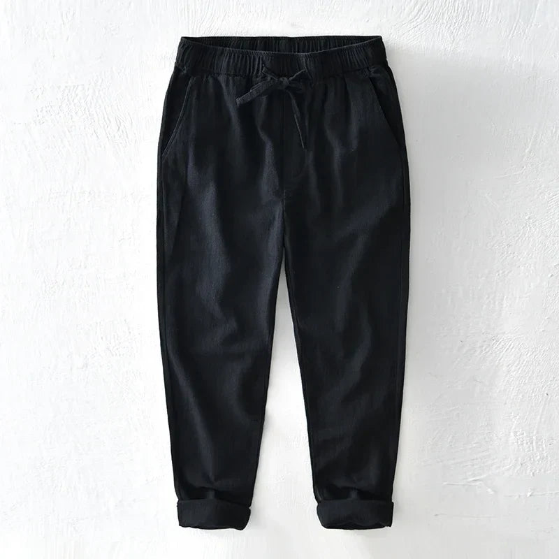Lightweight men's spring/summer comfort pants, relaxed fit for all-day wear & effortless style. Casual trousers.