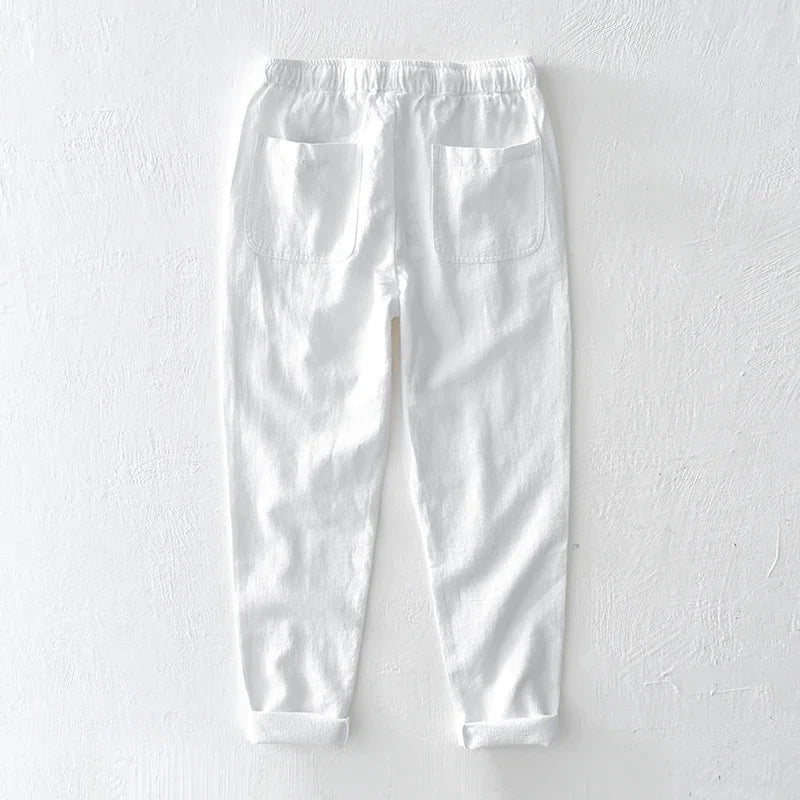 Men's smart casual comfort pants, relaxed fit, offering effortless style for spring & summer wear.