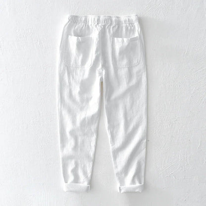 Men's smart casual comfort pants, relaxed fit, offering effortless style for spring & summer wear.