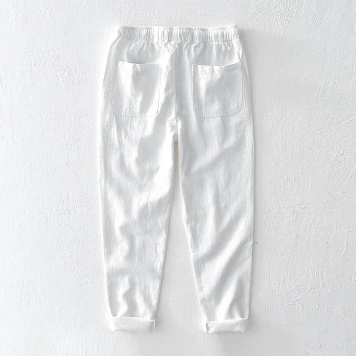 Men's smart casual comfort pants, relaxed fit, offering effortless style for spring & summer wear.
