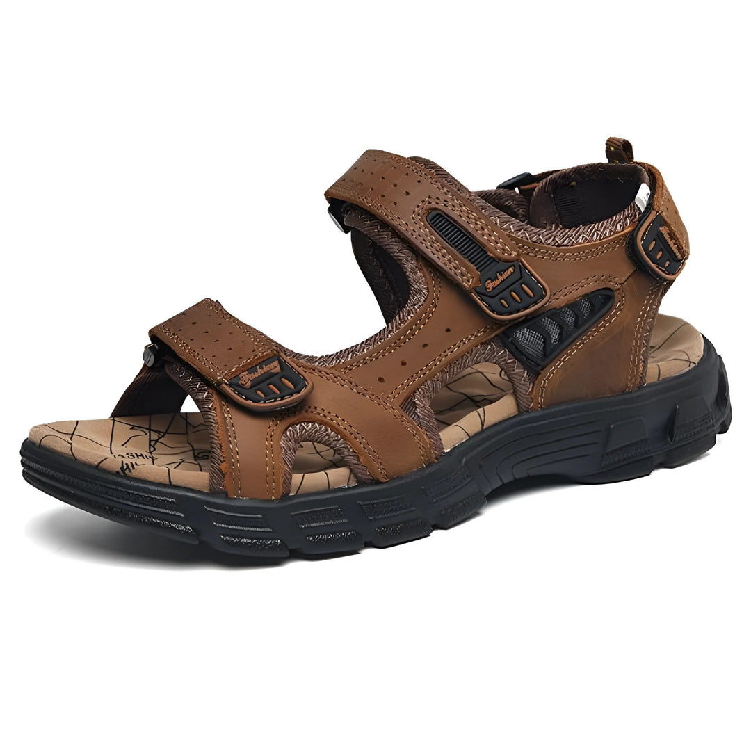 Stylish men's casual summer sandals with adjustable straps, ergonomic footbed, and attractive contrast stitching.