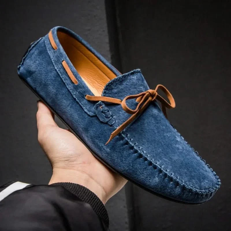 Men's comfortable beige casual slip-on loafers, ideal for effortless daily style.