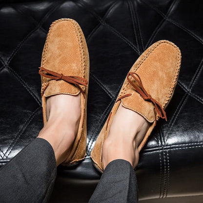 Blue men's versatile slip-on loafers, combining comfort and style for everyday fashion.