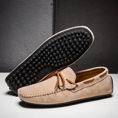Stylish blue men's comfortable slip-on loafers, great for spring & summer fashion.