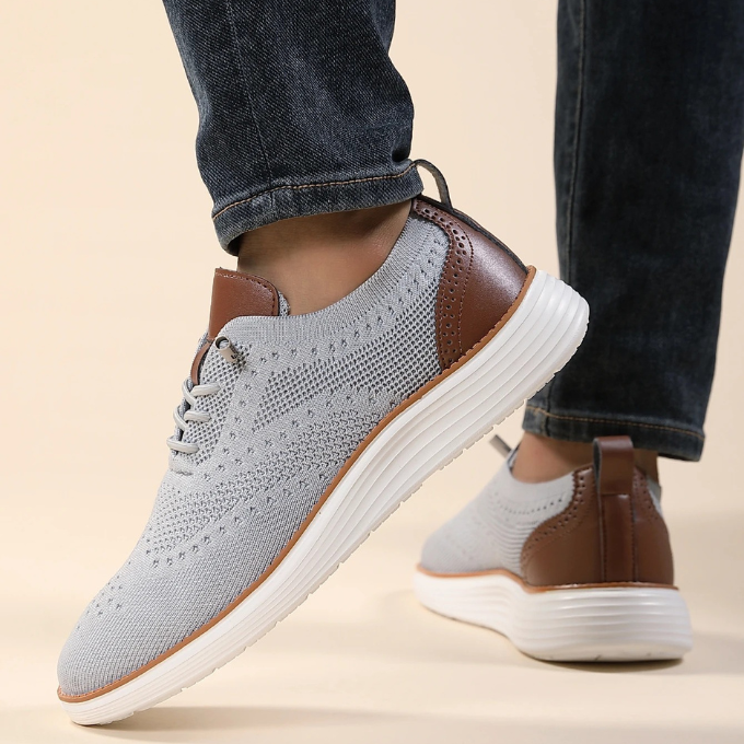 Stylish men's brogue dress sneakers, ultra-comfortable for all-day wear.