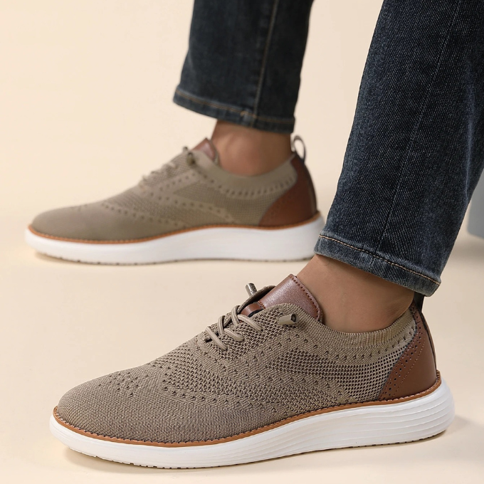 Everyday men's brogue dress sneakers, lightweight, breathable, and supportive.