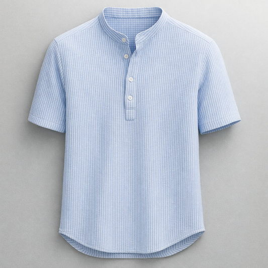 Men's comfortable everyday henley shirt with a tailored fit, perfect for casual wear and versatile style.