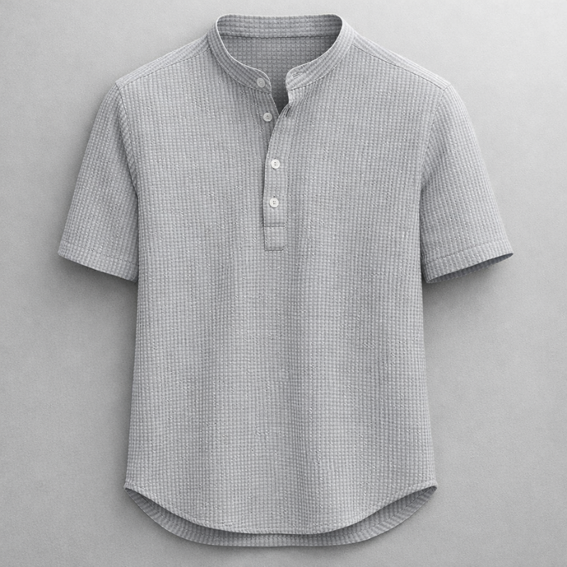 Soft, long sleeve men's henley shirt for everyday comfort, ideal for casual wear and versatile men's fashion.