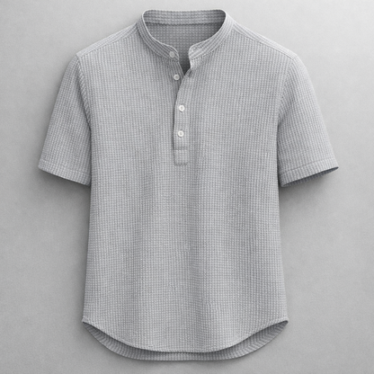 Soft, long sleeve men's henley shirt for everyday comfort, ideal for casual wear and versatile men's fashion.