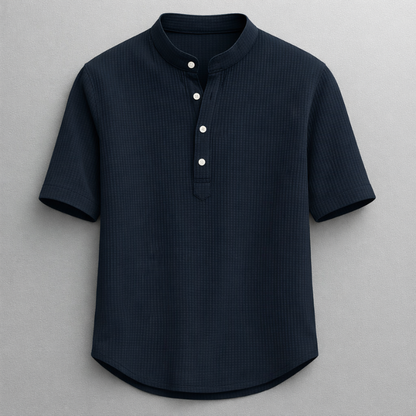 Men's comfortable long sleeve henley shirt, a smart casual staple with a tailored fit for versatile everyday wear.