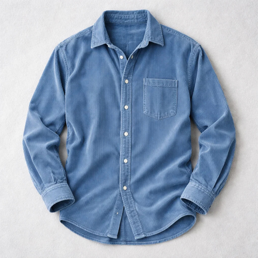 Men's comfortable ribbed long sleeve shirt, perfect for casual everyday wear & layering. Relaxed fit menswear.