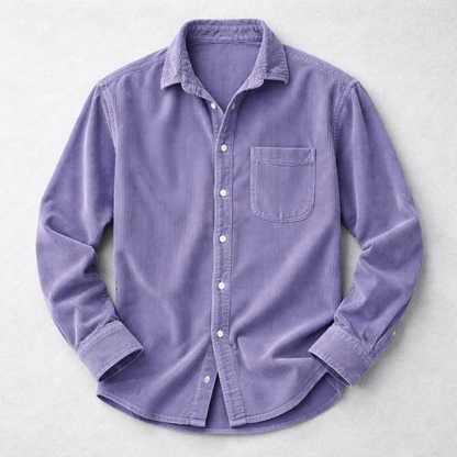 Soft men's ribbed long sleeve shirt, offering comfort & style for casual outfits. Essential everyday menswear.
