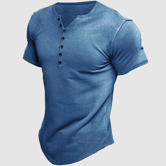 Men's comfortable short sleeve henley shirt, perfect for casual everyday wear.