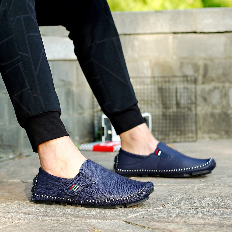 Breathable men's slip-on loafers, perfect lightweight summer footwear for easy walking.