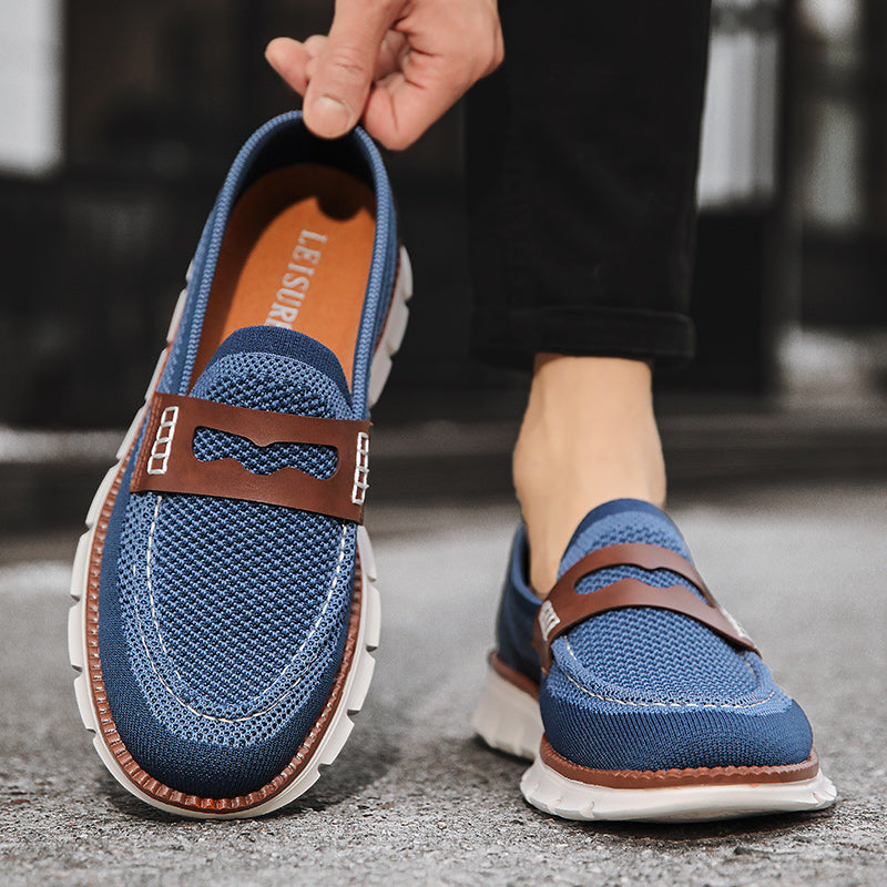 Dress casual men's slip-on loafers, combining comfort with modern style.