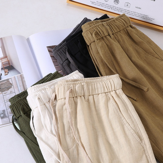 Men's summer drawstring shorts, a relaxed fit comfort short for warm weather and beach trips.