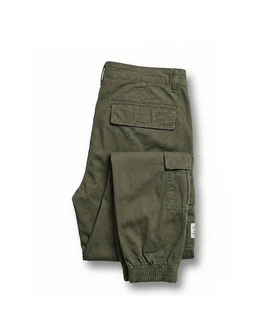Men's comfortable tapered joggers in cotton blend with drawstring waist, perfect for casual wear.