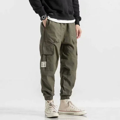 Soft cotton blend tapered joggers for men, ideal loungewear or comfortable pants with an athletic fit.