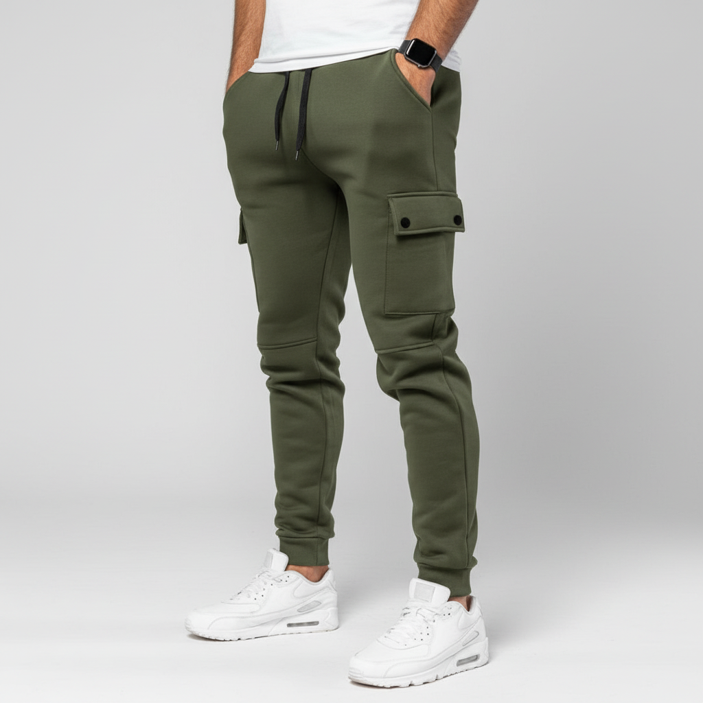 Soft men's loungewear cropped joggers with pockets. Ultimate comfort for relaxing or casual wear.