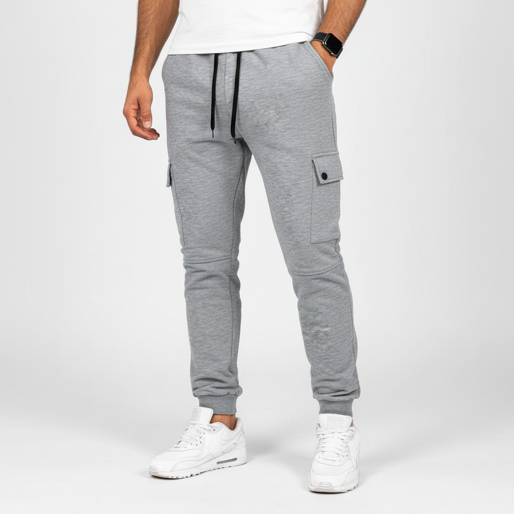 Men's activewear cropped joggers, featuring a convenient pocket & comfortable stretch fabric for movement.