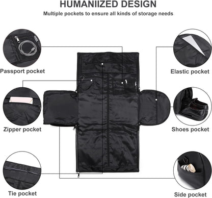 Men's smart travel organizer: a convertible garment duffel bag for wrinkle-free suits & weekender trips.