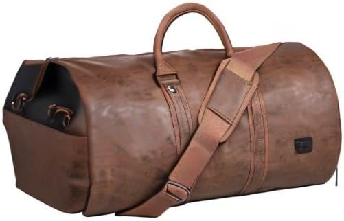 Side view of versatile men's duffel bag with shoe compartment, essential for any carry-on traveler.