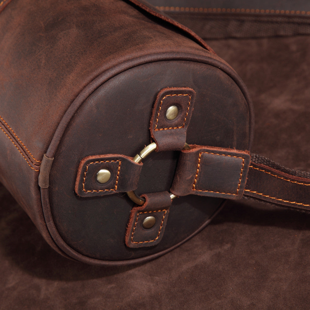 Bottom view of the durable Cooper men's genuine leather messenger bag, built to last.