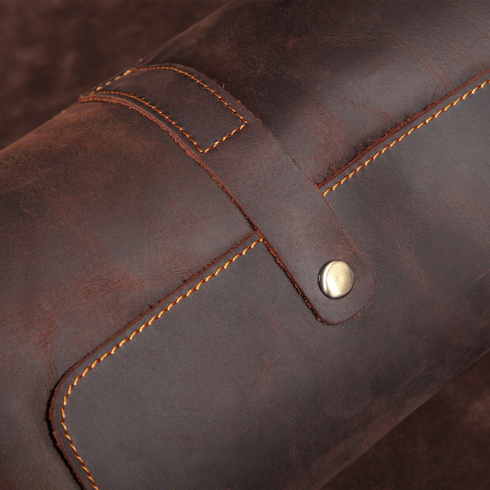 Stylish men's Cooper genuine leather messenger bag, perfect travel accessory for any adventure.