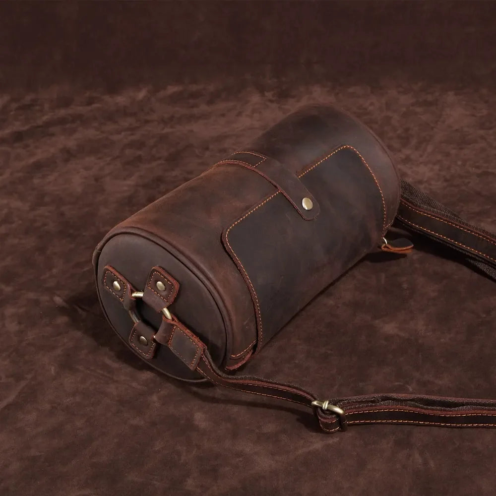Men's Cooper genuine leather messenger bag, worn crossbody, ideal for urban commutes & travel.