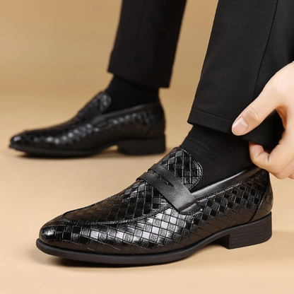 New men's Corté woven slip-on loafers, classic, polished, and ready to elevate your style.