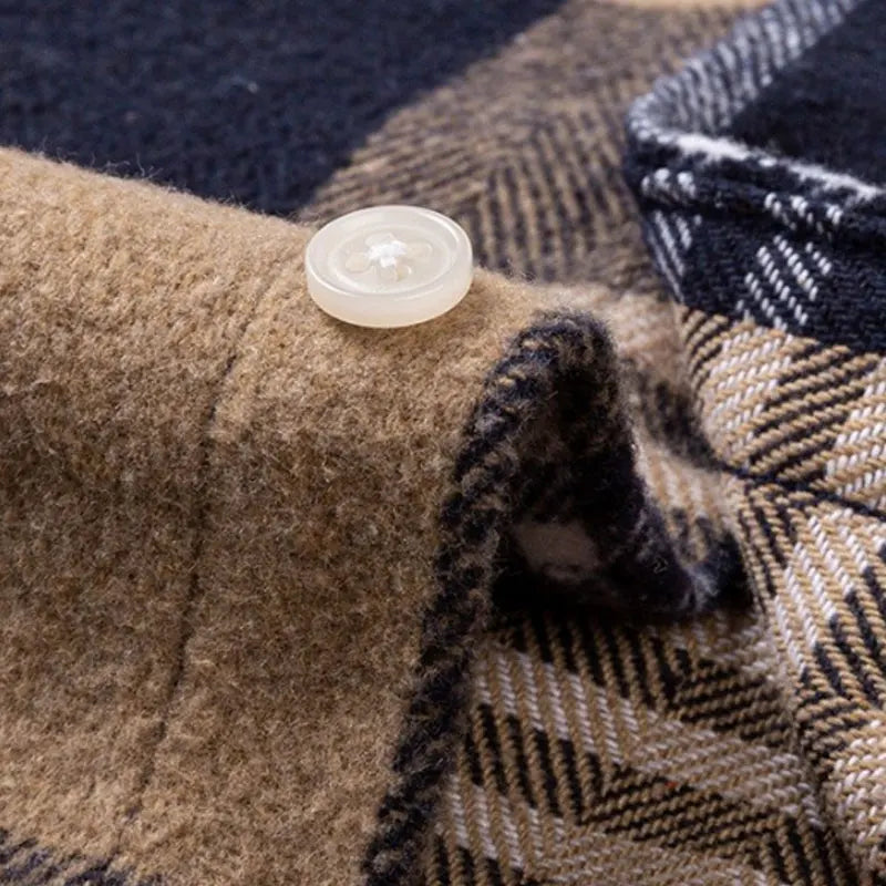 Comfortable men's long sleeve brushed flannel shirt, soft fabric, warm button down for everyday ease.
