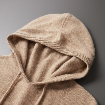Sustainably designed men's comfort hoodie, relaxed fit pullover for cozy everyday autumn wear.