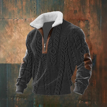 Stylish men's full-zip sweater in a rich blue, offering a modern fit and comfortable layering for colder seasons.