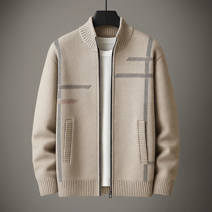 Men's cozy full-zip everyday jacket in tailored fit charcoal, perfect for warmth & layering.