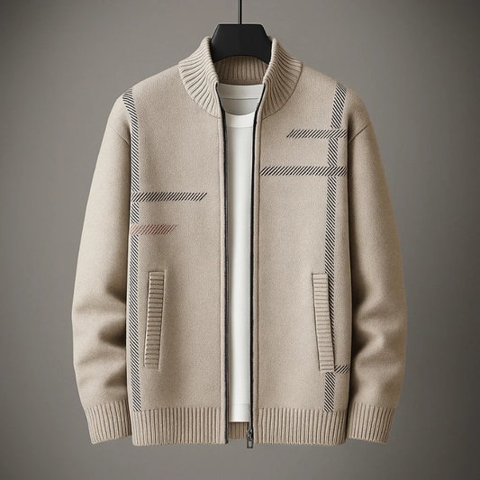 Men's cozy full-zip everyday jacket in tailored fit charcoal, perfect for warmth & layering.