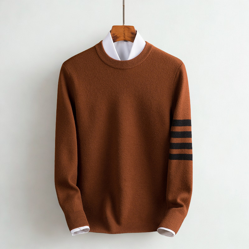 Soft knit men's pullover sweater, perfect for warm and comfortable fall & winter outfits.