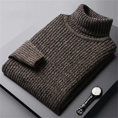 Men's Cozy Oslo Roll Neck Sweater in soft knitwear, perfect for warm winter style.