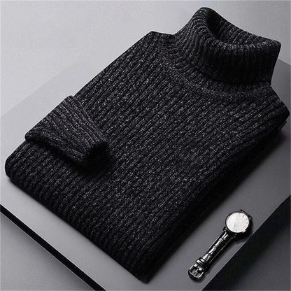 Full shot of men's warm turtleneck sweater, designed for stylish comfort and winter wear.
