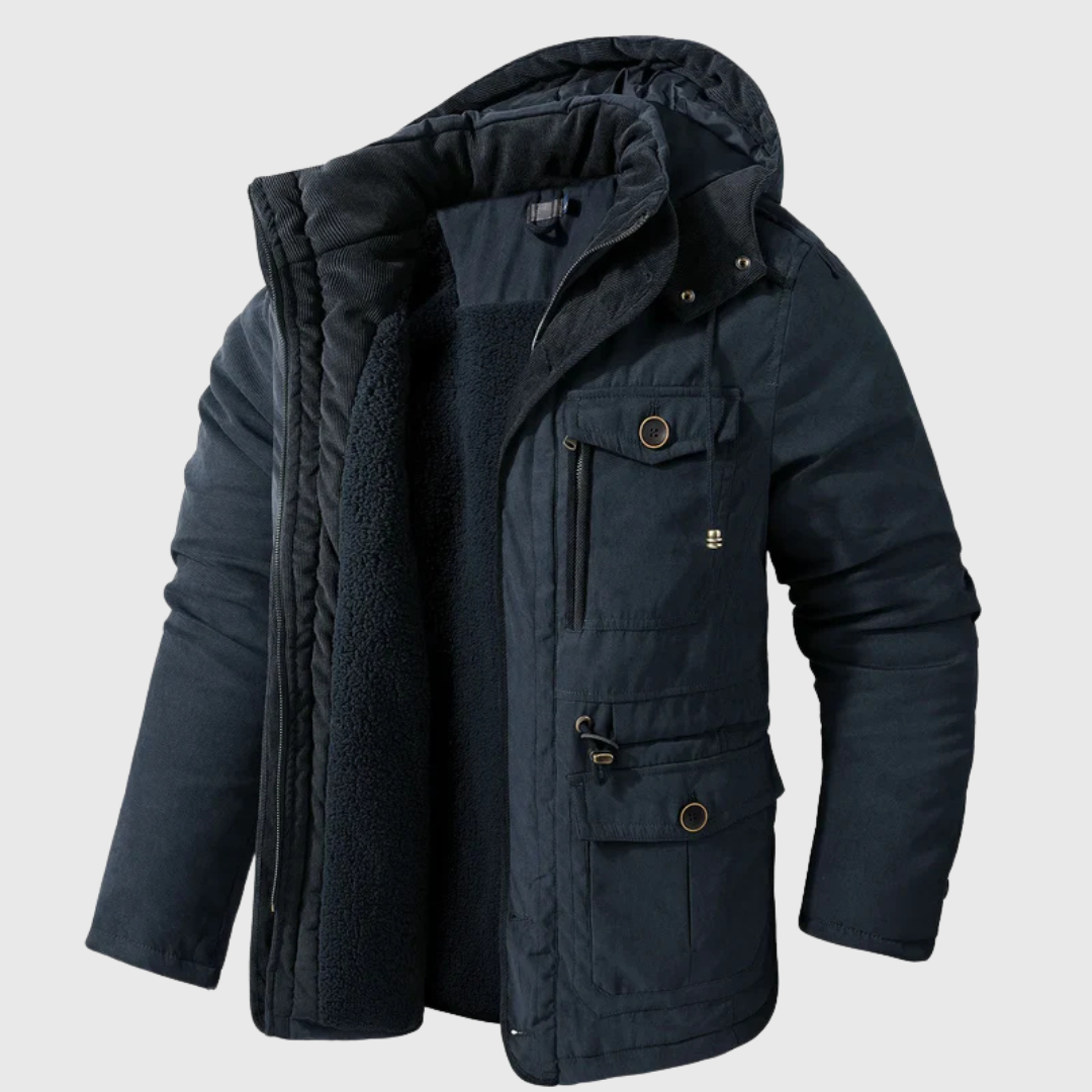 Versatile men's quilted jacket, ideal for layering. Warm, insulated outerwear for everyday wear & cold weather.