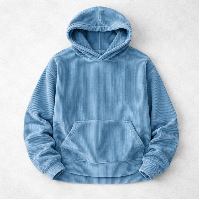 Men's cozy relaxed fit pullover hoodie in grey, perfect for everyday casual comfort & fall fashion.