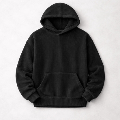 Comfortable men's relaxed fit pullover hoodie, excellent for versatile everyday style, warm layering & fall/winter.