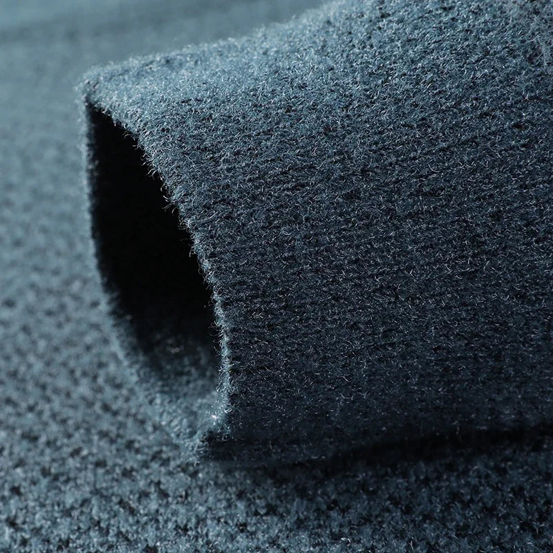 Comfortable men's textured knit sweater. Long sleeve pullover, ideal for cozy casual spring & fall wear.
