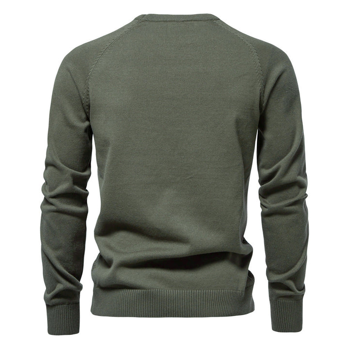 Cozy men's waffle knit crewneck, an essential for mens fashion.