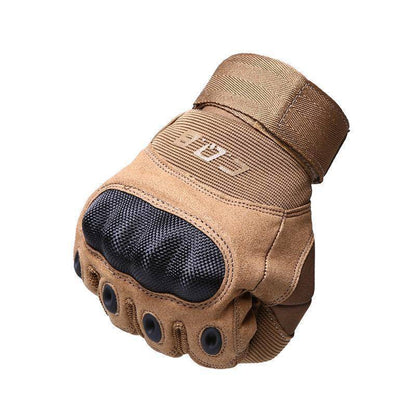 Detailed shot of the adjustable wrist strap on CQB full finger tactical gloves for men