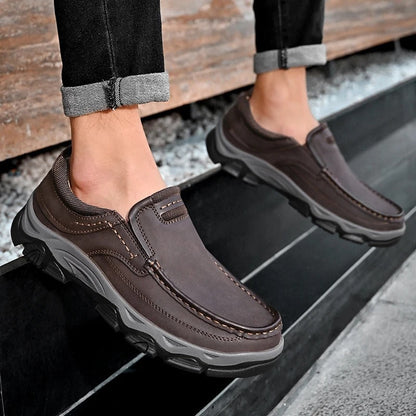 Super comfortable Men's Dakota slip-on loafers, perfect for long-lasting casual everyday brown or black wear.