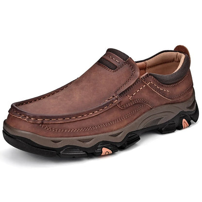 Detailed stitching on Men's Dakota slip-on loafers, showing quality, durability, and classic casual design.